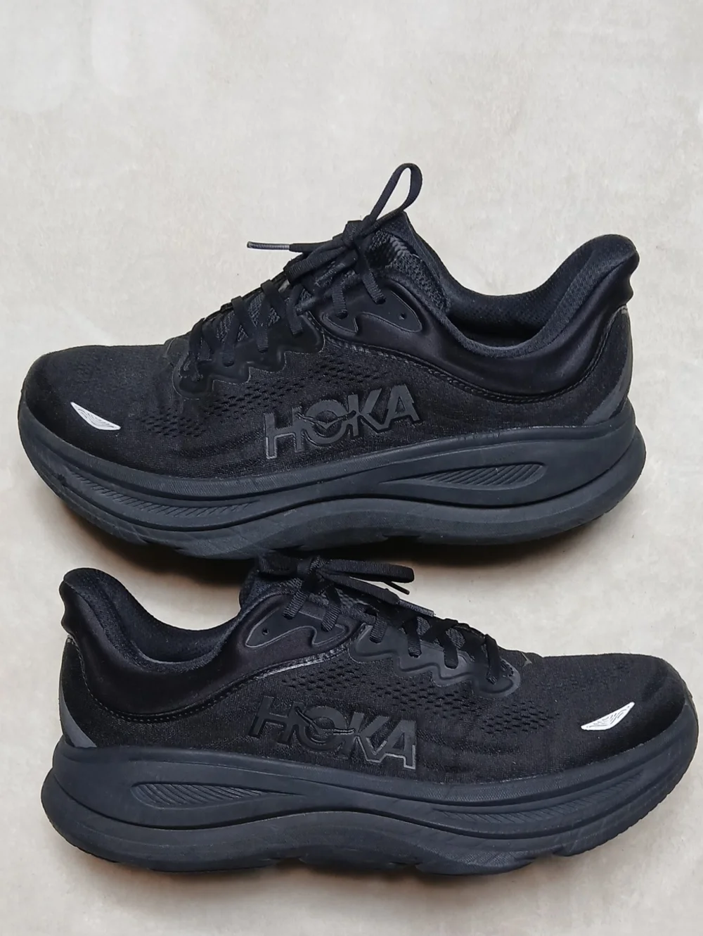 HOKA One One Bondi 9 Black Running Shoes Size 14D Mens
